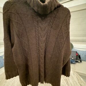 Banana Republic Rich Brown Cable Knit Turtleneck Sweater